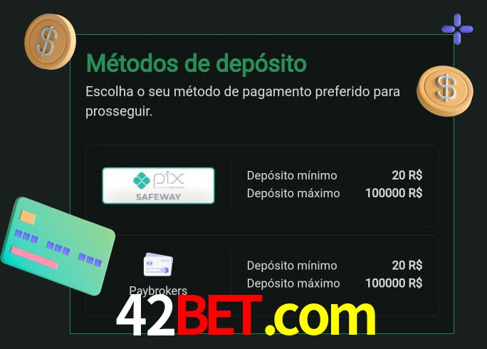 O cassino 42bet.com oferece uma grande variedade de métodos de pagamento