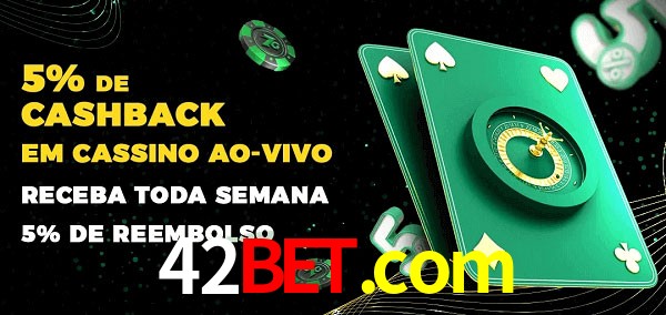 Promoções do cassino ao Vivo 42bet.com